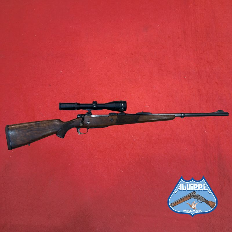 Rifle de cerrojo Zanardini grabado cal .416 Rigby + visor Schmidt & Bender