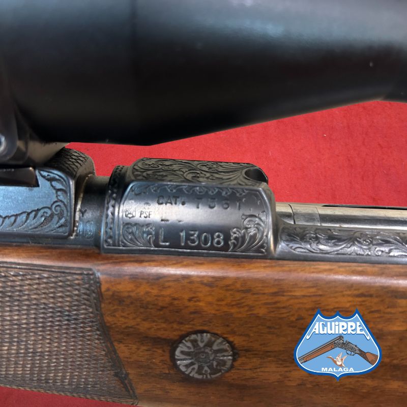 Rifle de cerrojo Zanardini grabado cal .416 Rigby + visor Schmidt & Bender - Imagen 6