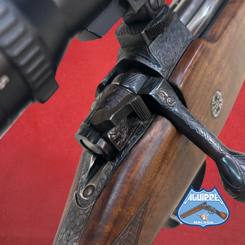 Rifle de cerrojo Zanardini grabado cal .416 Rigby + visor Schmidt & Bender - Imagen 5