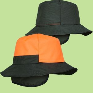 SOMBRERO OREJERAS IMPERM. REVERSIBLE KAQUI/NARANJA