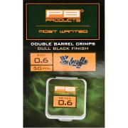 PB PRODUCTS DOUBLE BARREL CRIMPS 0,6 MM 50 UNID. grapas para fluorocarbono 0,40-0,60