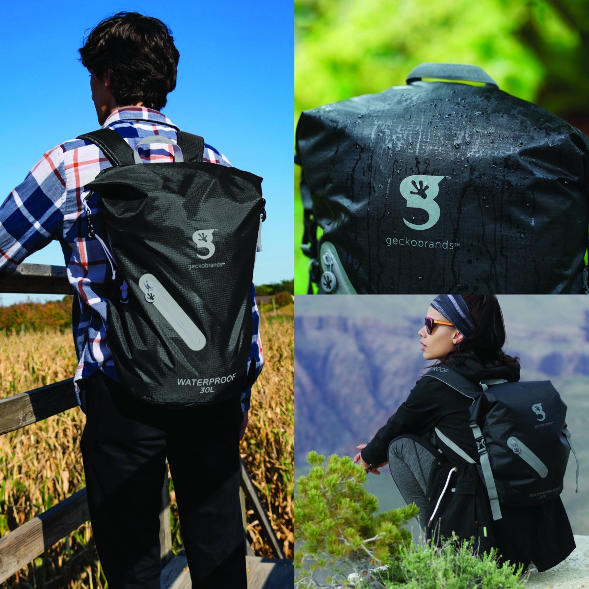 Drawstring WP Backpack – Red Black Geckobrands - Imagen 6