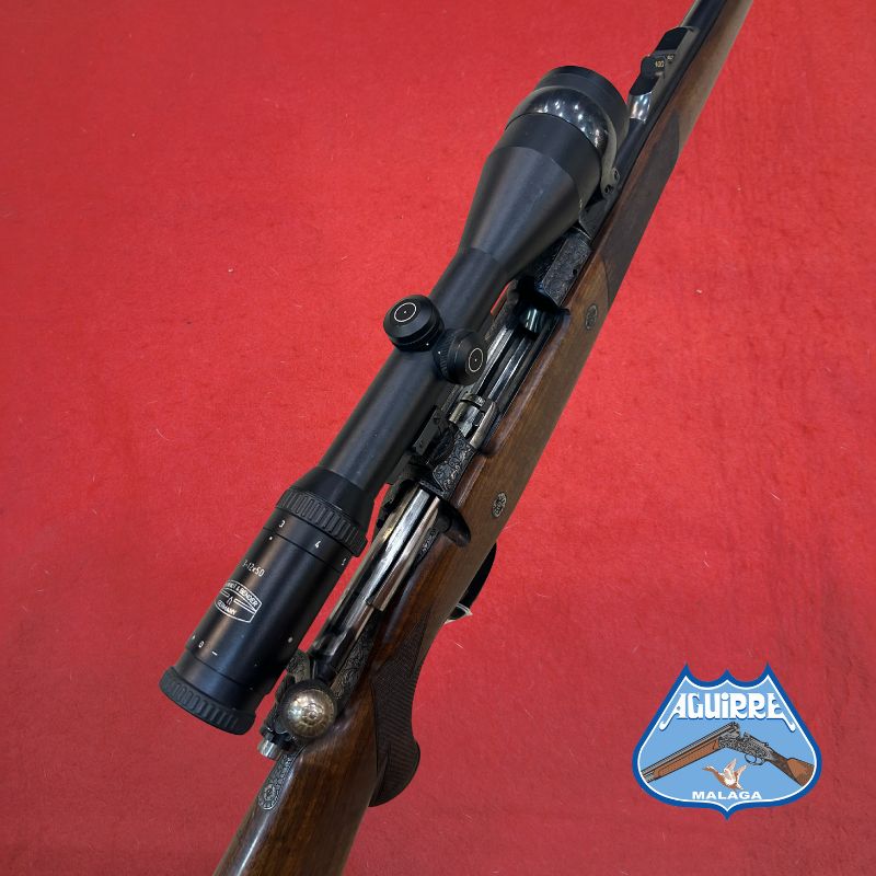 Rifle de cerrojo Zanardini grabado cal .416 Rigby + visor Schmidt & Bender - Imagen 9