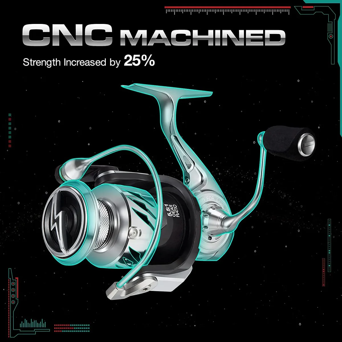 Carrete Piscifun Alloy X de Spinning - Aluminio, Apto para Agua Salada - Imagen 3