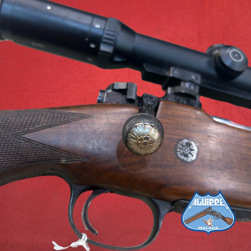 Rifle de cerrojo Zanardini grabado cal .416 Rigby + visor Schmidt & Bender - Imagen 8