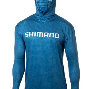 POLERA SHIMANO LONG SLEEVE HOOD WITH GAITER EDICIÓN ESPECIAL AZUL CLARO