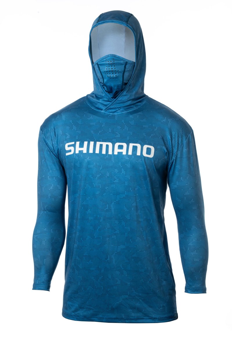 POLERA SHIMANO LONG SLEEVE HOOD WITH GAITER EDICIÓN ESPECIAL AZUL CLARO - Imagen 2