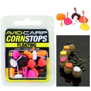 Avid Carp CornStops Floating Multi Coloured Maices de tope con ganchito multicolores