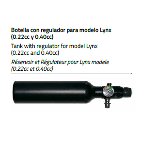 BOTELLA CON REGULADOR PARA MODELO LYNX (0. 22CC y 0. 40CC)