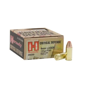 Munición Hornady Critical Defense 9mm 115gr FTX (25 uni)