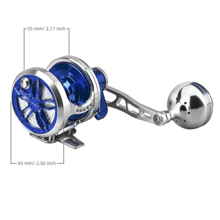 Carrete Gomexus EX300 para Jigging 6.3:1 Lever Drag 50LB Power Knob - Imagen 3