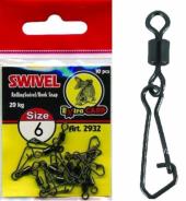 EXTRA CARP ROLLING SWIVEL HOOK SNAP nº6 Mosquetones con emerillon 10 unid.