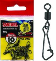 EXTRA CARP ROLLING SWIVEL HOOK SNAP nº 10 Mosqueton con emerillon 10 unid.