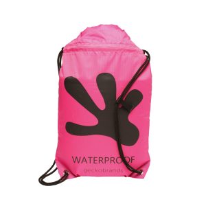 Drawstring WP Backpack – Pink/Black Geckobrands