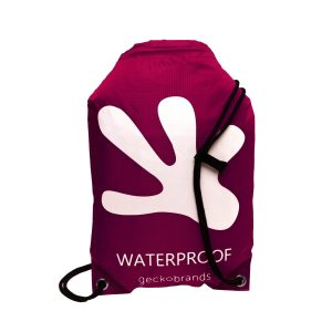 Drawstring WP Backpack – Maroon White Geckobrands
