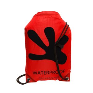 Drawstring WP Backpack – Red Black Geckobrands