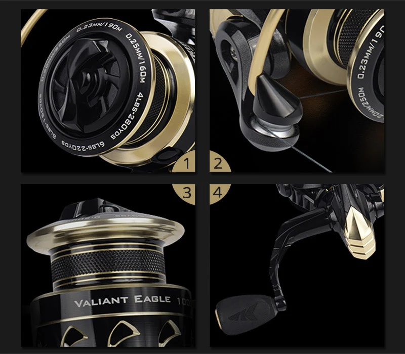 Carrete KastKing Valiant Eagle Gold para Spinning - Saltwater Ready - Imagen 5