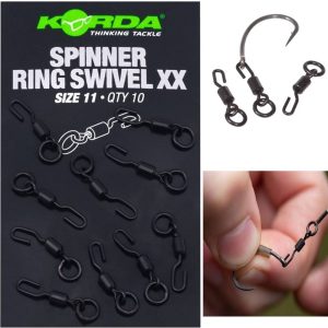 KORDA SPINNER RING SWIVEL XX talla 11 (enganche rapido con anilla para montaje RONNIE RIG o SPINNER RIG)