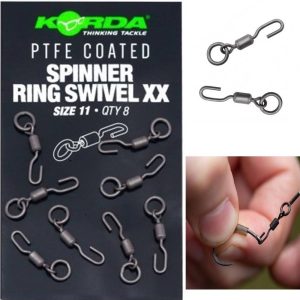 KORDA SPINNER RING SWIVEL XX talla 11 PTFE COATED (enganche rapido con anilla para montaje RONNIE RIG o SPINNER RIG)