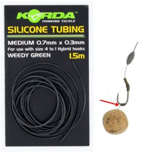 KORDA SILICONE TUBING MEDIUM WEEDY GREEN 0.7 mm