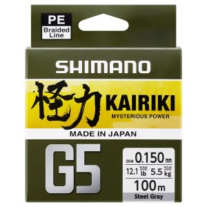 Braid Shimano Kairiki G5 0.20mm 10.4 kg Steel Gray