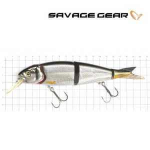 Savage Gear Minnow Articulado 4Play Herring Lowrider 190 mm 51 Grs Dirty Silver para lucio y siluro