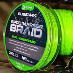 SONIK SUBSONIK SPOD MARKER BRAID 0,18mm 300 m TRENZADO PARA COHETE CEBADOR