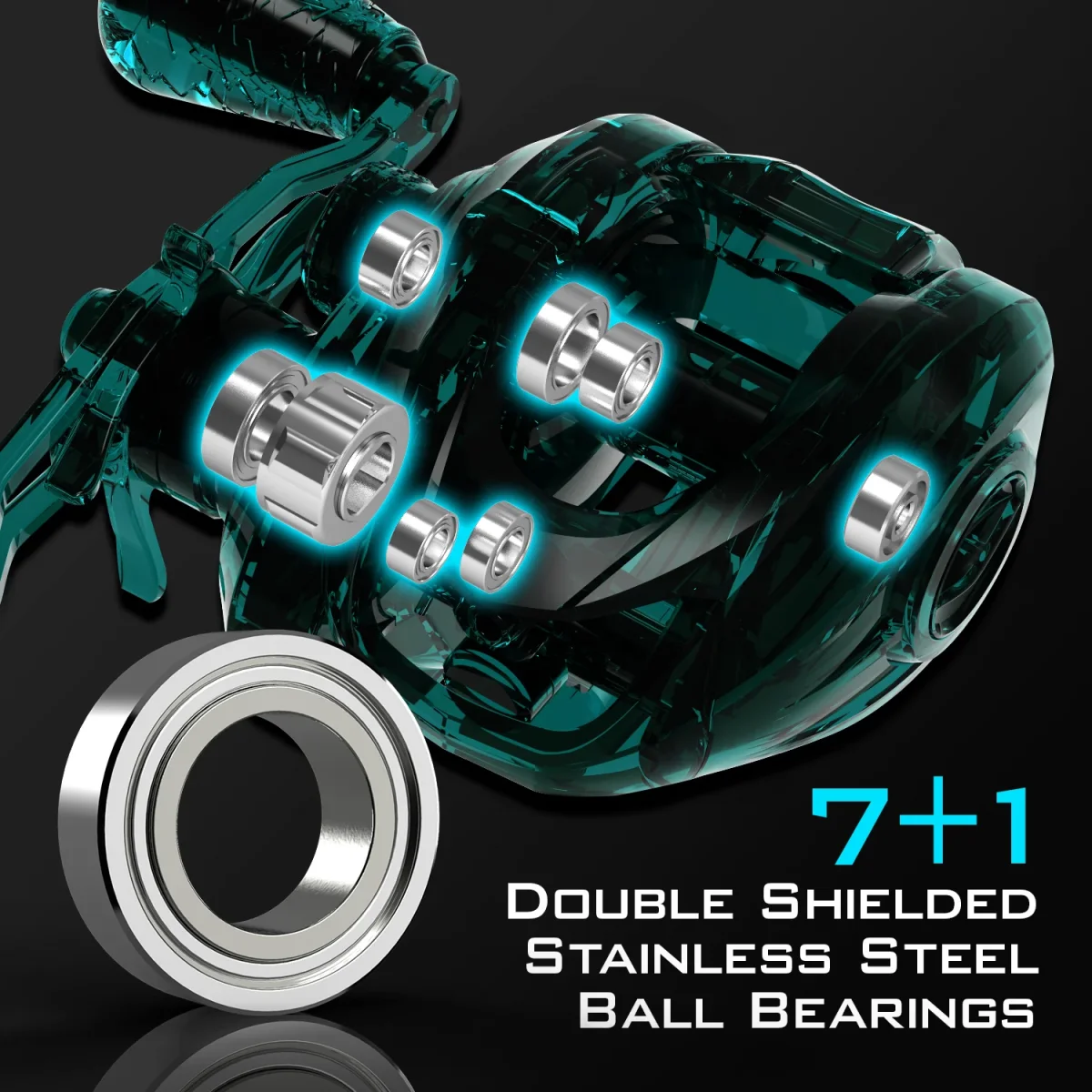 Carrete KastKing Crixus para Baitcasting - Dark Star 7.2:1 - Imagen 5