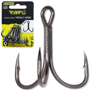 BLACK CAT TREBLE HOOK CURVED POINT X STRONG DG Nº 2/0 anzuelos triples