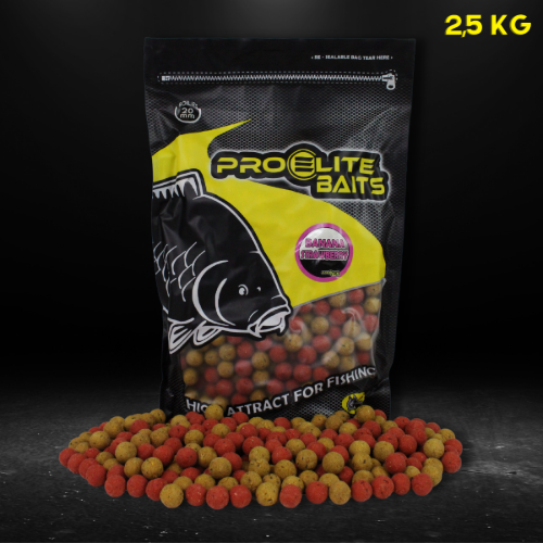 PRO ELITE BAITS BANANA STRAWBERRY BOILIES 20 mm 2,5 kg - Imagen 2
