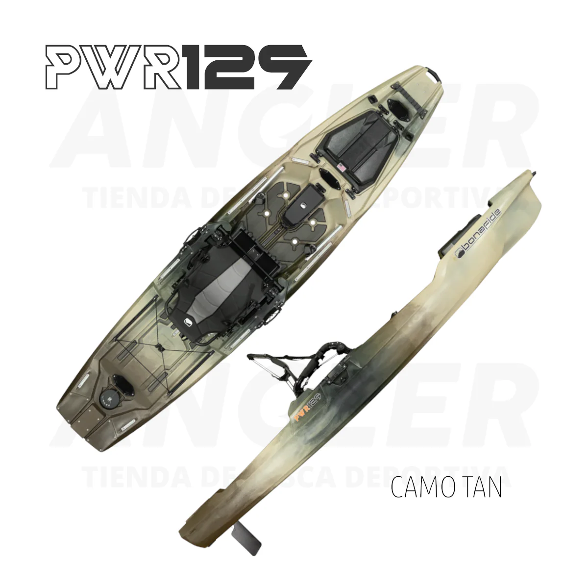 Kayak Bonafide PWR129 - Pedal de Remo con Opción de Motor - Imagen 3