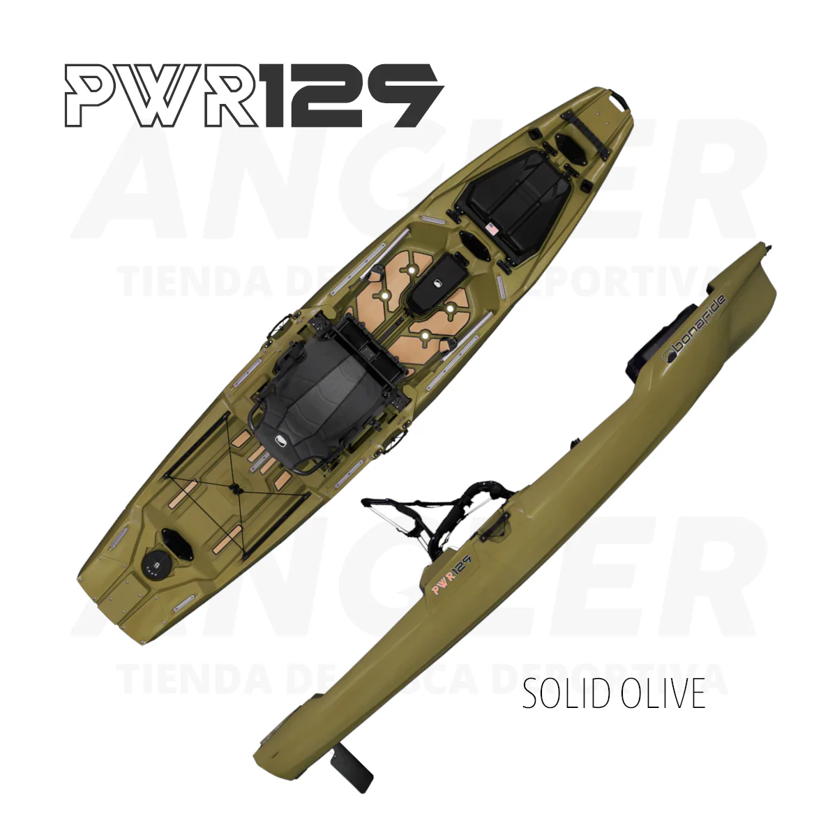 Kayak Bonafide PWR129 - Pedal de Remo con Opción de Motor - Imagen 4