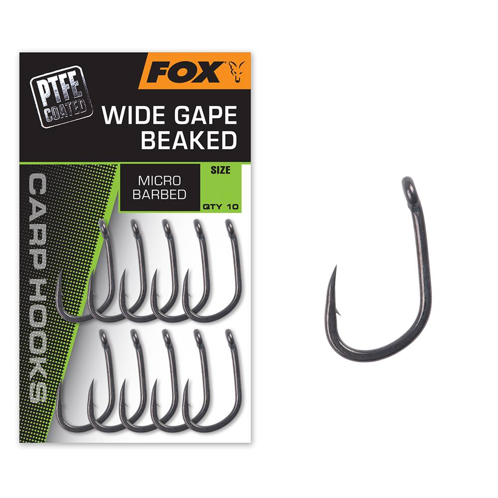 FOX CARP HOOKS WIDE GAPE BEAKED (PTFE Coated) - Imagen 2