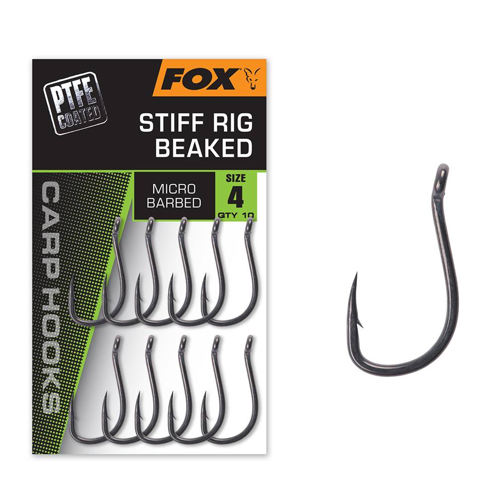 FOX CARP HOOKS STIFF RIG BEAKED (PTFE Coated) - Imagen 2