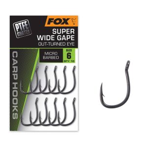 FOX CARP HOOKS SUPER WIDE GAPE Outturned (PTFE Coated)