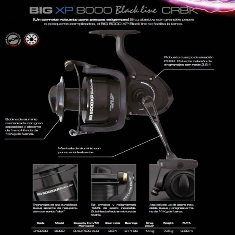 CARRETE CINNETIC BIG 8000 XP BLACK LINE CRBK - Imagen 3