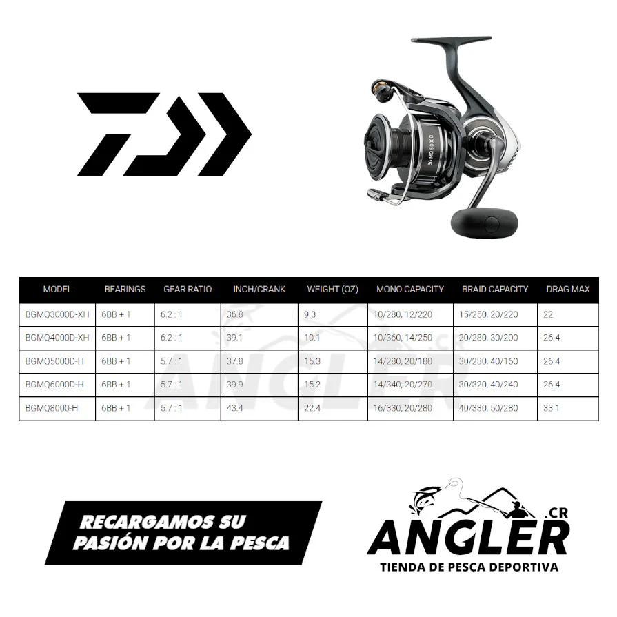 Carrete Daiwa BG MQ en Spinning - 26LB Drag, Más Moderno - Imagen 6