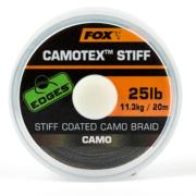 FOX CAMOTEX STIFF CAMO BRAID 25 LB 20 m (Trenzado suave con recubrimiento rigido)