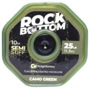 RidgeMonkey Rock Bottom Tungsten Semi Stiff Coated Hooklink Camo Green 25lb - Imagen 2
