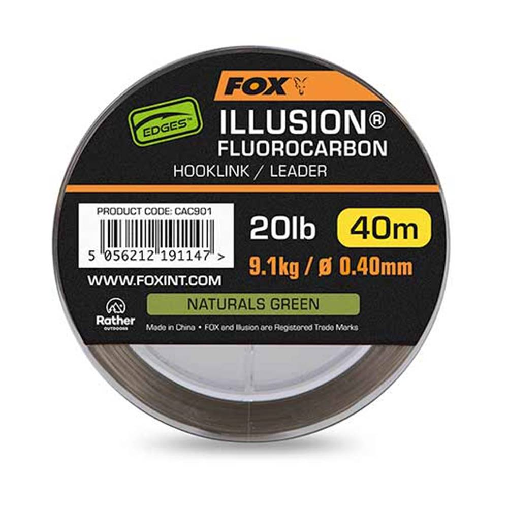 Fox Edges Illusion Soft Fluorocarbon Hooklink 20lb 0.40mm 40m - Imagen 2