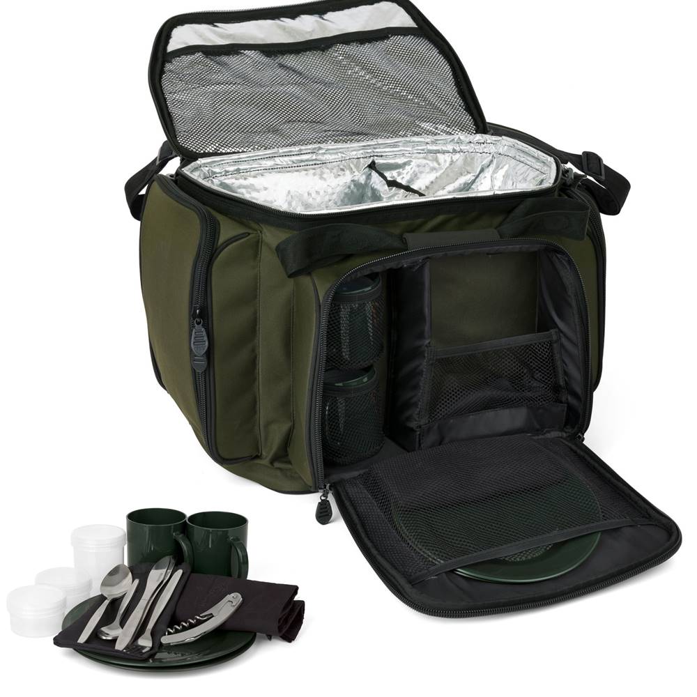 FOX R-SERIES COOLER FOOD BAG TWO MAN BOLSO ISOTERMICO GRANDE CON CUBIERTOS - Imagen 2