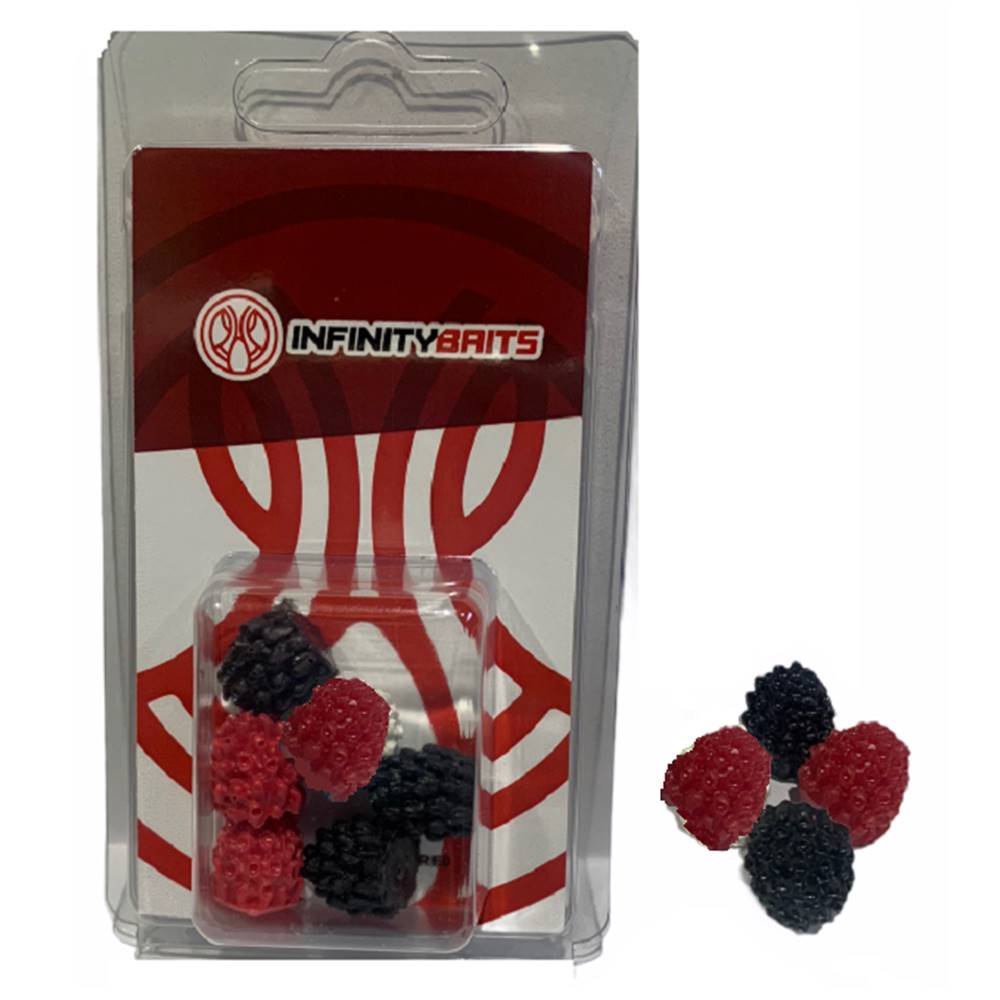 INFINITY BAITS ZARZAMORAS NEGRAS Y ROJAS POP UPS 6unid. - Imagen 2