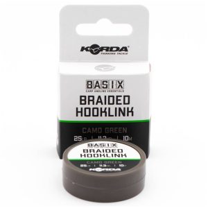 KORDA BASIX BRAIDED HOOKLINK 25lb CAMO GREEN 10 m