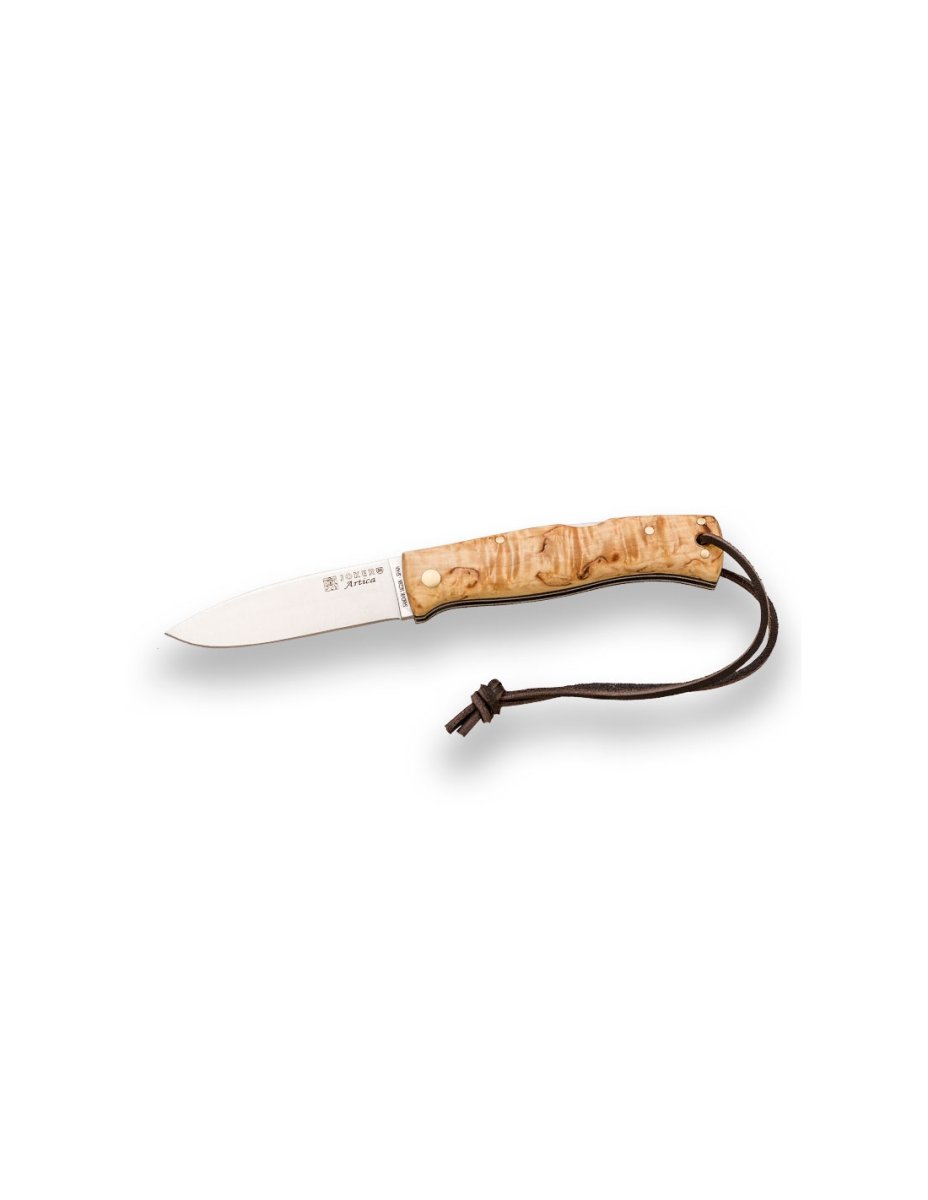 NAVAJA DE BUSHCRAFT JOKER ARTICA MANGO ABEDUL RIZADO FILO PLANO - Imagen 2