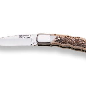 NAVAJA JOKER POINTER CACHAS EN ASTA DE CIERVO HOJA 7, 5 CM