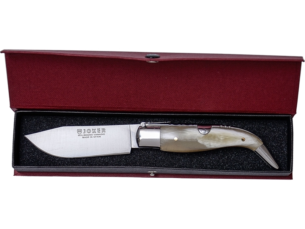 NAVAJA PASTORA CON PUÑO EN ASTA DE TORO Y HOJA 8 CM. INCLUYE ESTUCHE. - Imagen 3