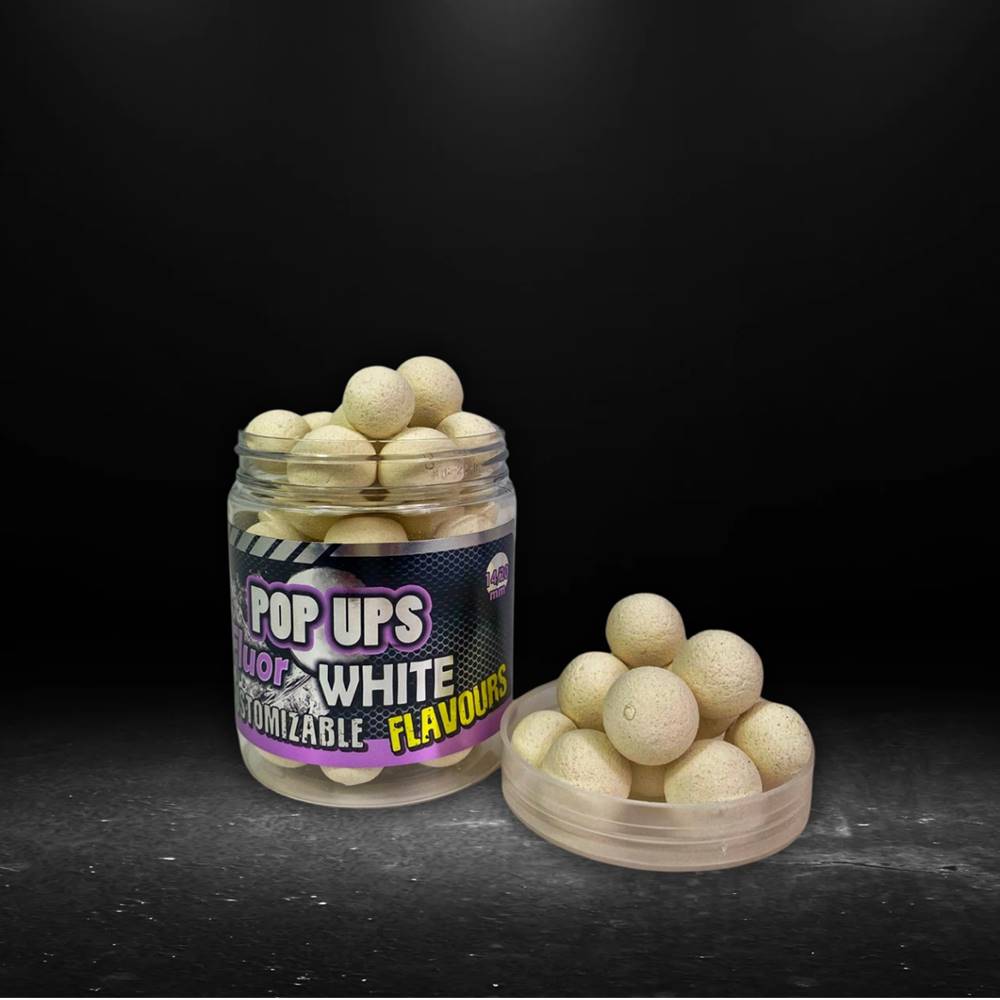 PRO ELITE BAITS POP UPS CUSTOMIZABLE SIN SABOR WHITE 14/20 mm