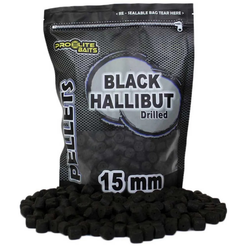 PRO ELITE BAITS PELLETS BLACK HALIBUT 15 mm Perforados - Imagen 2