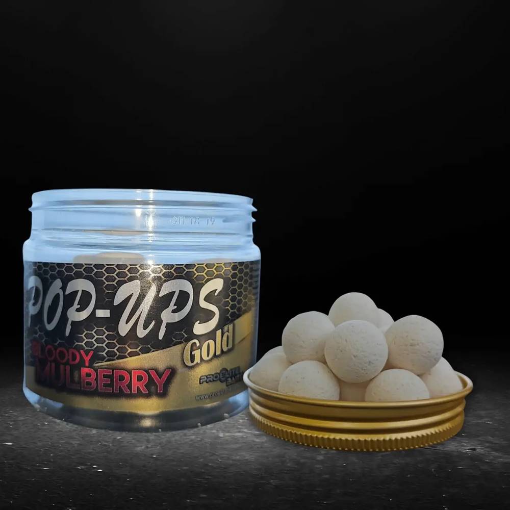 PRO ELITE BAITS GOLD BLOODY MULBERRY Pop Ups White 14 mm