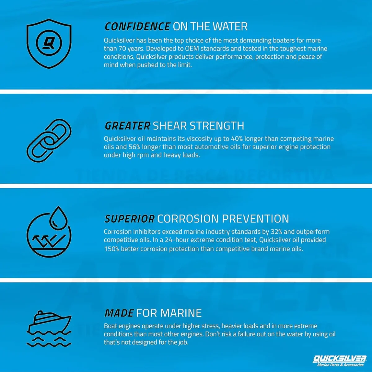 Aceite Quicksilver Marine Synthetic Premium Plus para Motor de 2 Tiempos - Imagen 5